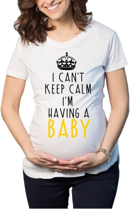 I Can't Keep Clam I am Having a Baby Maternity T-shirt - Image 11