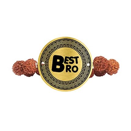 Raksha Bandhan Gifts Engraved Rudraksha Bracelet Rakhi for Brother - Image 4