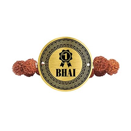 Raksha Bandhan Gifts Engraved Rudraksha Bracelet Rakhi for Brother - Image 8