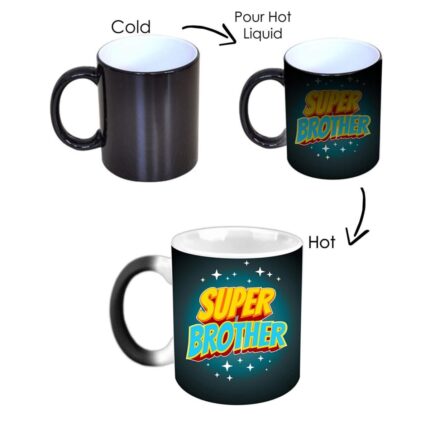 YaYa Cafe Birthday Chocolates Gift Combo for Brother, Super Brother Magic Mug, Coaster, 5 pcs Dairy Milk Chocolates - Image 3