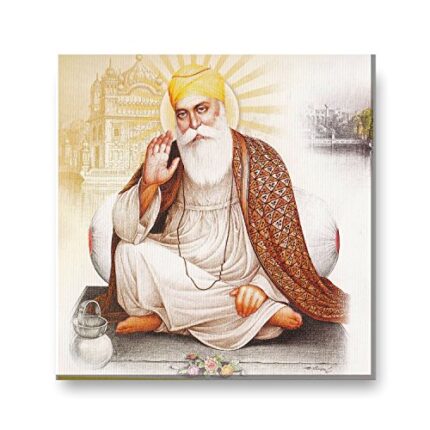 YaYa cafe Devotional Guru Nanak Dev Ji Sikhism Sikh Guru Canvas Wall Painting Hangings Gurpurab Diwali - Image 1