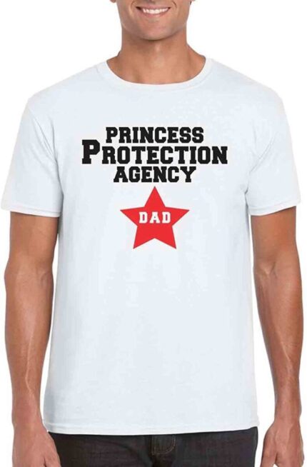 YaYa cafe Giftsmate Men's Cotton Princess Protection Agency Dad T-Shirt - Image 1