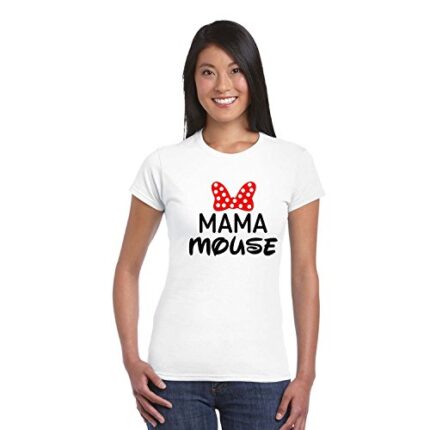 YaYa cafe Women's T-Shirt for Mom, Mama Mouse Mom Cotton T-Shirt - Image 1