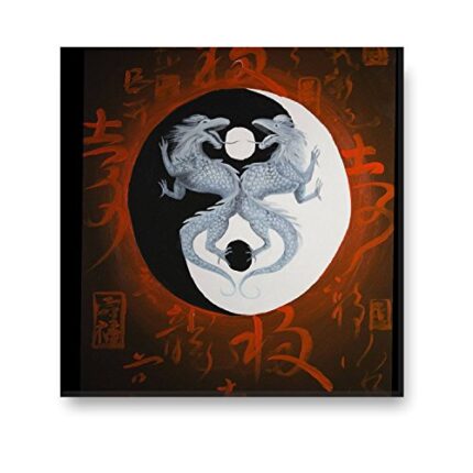 Yaya Cafe™ 10x10 inches Feng Shui Dragon's Cosmic Breath Modern Art Wall Painting Canvas - Image 1