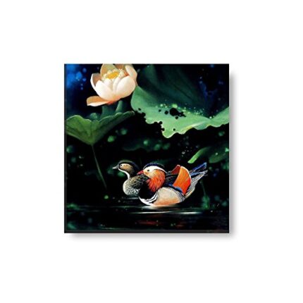 Yaya Cafe™ 12x12 inches Feng Shui Alluring Mandarin Ducks Modern Art Wall Painting Canvas - Image 1