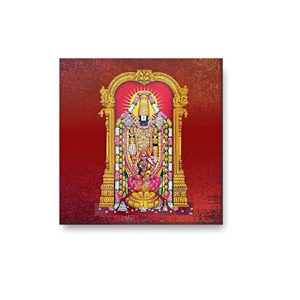 Yaya Cafe™ 12x12 inches God Balaji Devi Padmavathi Lord Tirupati Tirumala Balaji Venkateswara Canvas Painting Wall Hangings Lord Vishnu - Image 1