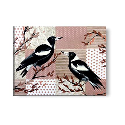 Yaya Cafe™ 12x18 inches Feng Shui Serene Love Nesting Magpie Modern Art Wall Painting Canvas - Image 1