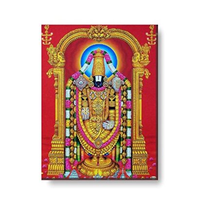 Yaya Cafe™ 12x9 inches Sri Tirumla Bhagwan Lord Tirupati Tirumala Balaji Venkateswara Canvas Painting Wall Hangings Lord Vishnu - Image 1