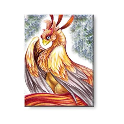 Yaya Cafe 12x9 inches Symbol of Success Phoenix Bird Modern Art Wall Painting Canvas - Image 1