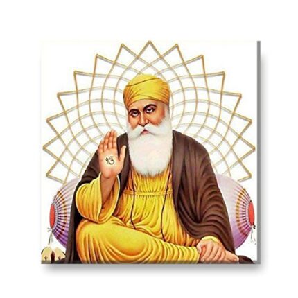Yaya Cafe™ 15x15 inches Religious Guru Nanak Dev Ji Sikhism Sikh Guru Canvas Wall Painting Hangings Gurpurab - Image 1