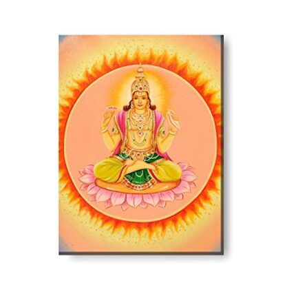 Yaya Cafe™ 18x12 inches Religious Surya Dev Canvas PaintingWall Hangings - Image 1