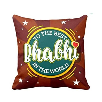 Yaya Cafe 24X24 inches Birthday Gifts for Sister in Law Bhabhi Cushion Covers Best Bhabhi in The World - Image 1