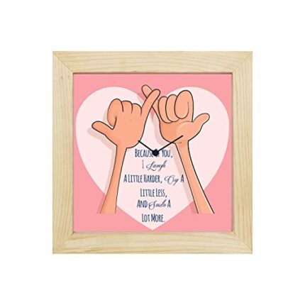 Yaya Cafe™ 6X6 Inches, Desk Clock Pinky Promise Laugh Smile Canvas