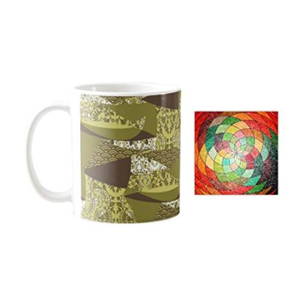 Yaya Cafe Beauteous Abstract Printed Ceramic Coffee Mug 330ml with Coaster - Image 1