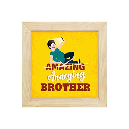 Yaya Cafe Birthday Bhaidooj Gifts for Brother, Annoying Brother Framed Wall Clock - 15 x 15 inches