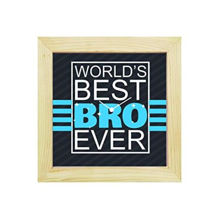 Yaya Cafe Birthday Bhaidooj Gifts for Brother, Worlds Best Brother Ever Framed Wall Clock - 6 x 6 inches