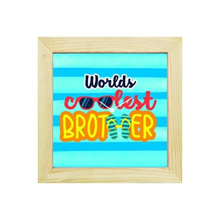 Yaya Cafe Birthday Bhaidooj Gifts for Brother, Worlds Coolest Brother Framed Wall Clock - 6 x 6 inches