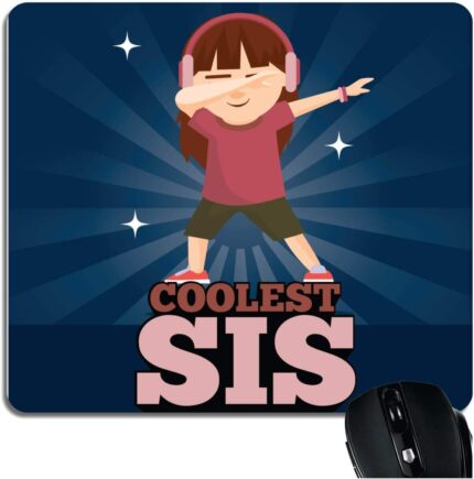 Yaya Cafe Birthday Gift for Sister, Mousepad Coolest Sis Printed - Image 1