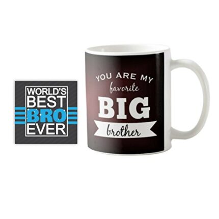 Yaya Cafe Birthday Gifts Combo, Favorite Big Brother Mug,Coaster - Image 1