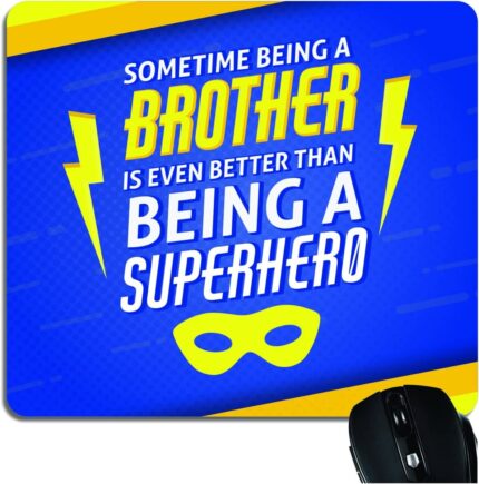 Yaya Cafe Birthday Gifts Combo for Brother, Super Hero Brother Mug, Coaster, Mousepad, Cushion Cover, Set of 4 - Image 5
