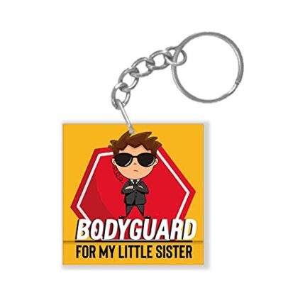 Yaya Cafe Birthday Gifts for Brother, Bodyguard for Little Sister Keychain Keyring - Image 1