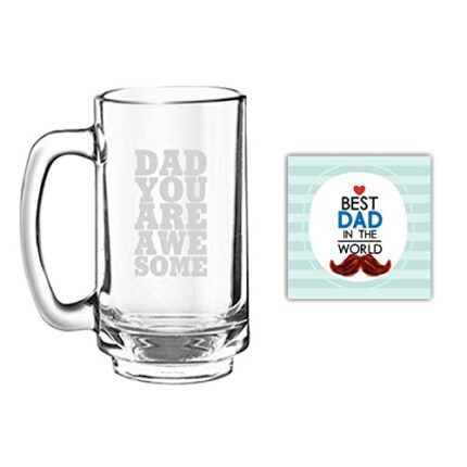 Yaya Cafe Birthday Gifts for Father You are Awesome Dad Engraved Beer Mug for Dad - Playboy Beer Mug 357ml - Image 1