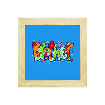 Yaya Cafe Birthday Rakhi Gifts for Brother, Colorful Brother Framed Wall Clock - 6 x 6 inches