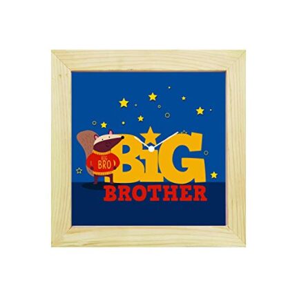 Yaya Cafe Birthday Rakhi Gifts for Brother, Starry Squirrel Little Bro Framed Wall Clock - 12 x 12 inches