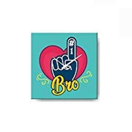 Yaya Cafe Birthday Rakhi Gifts for Brother, Super Brother Framed Wall Clock - 10 x 10 inches
