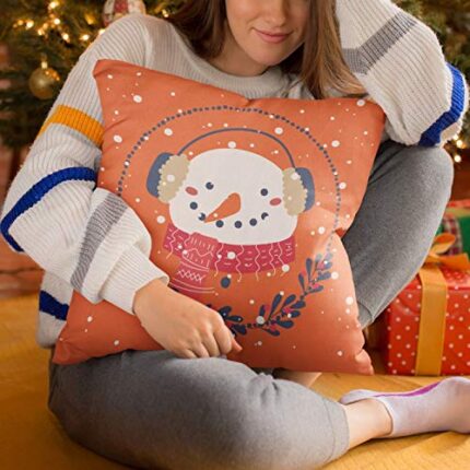 Yaya Cafe™ Christmas Gifts Cushion Covers House Decoration 24x24 inches - Stocking Snowman - Image 1