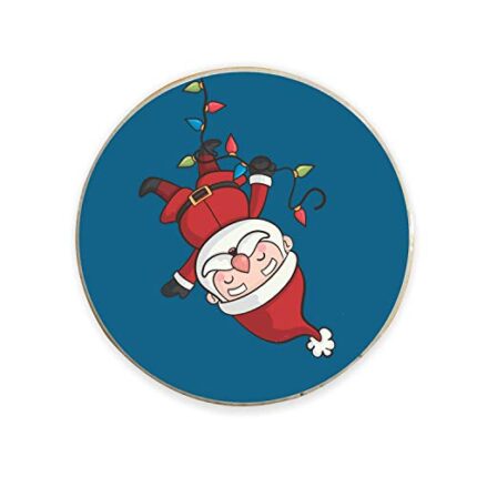 Yaya Cafe™ Christmas Gifts, Printed Santa Claus Fridge Magnets - Round - Image 1