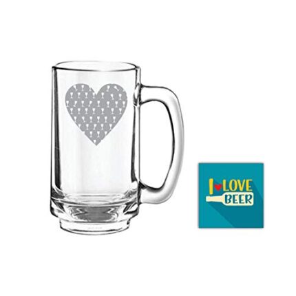 Yaya Cafe Daaru Heart Hindi Engraved Beer Mug - Playboy Beer 357 Ml - Image 1