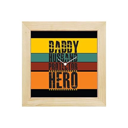 Yaya Cafe Daddy Husband Protector Hero Wall Clock for Dad - 8 x 8 inches
