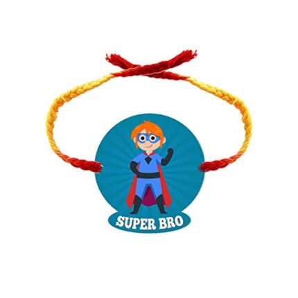 Yaya Cafe Kid Rakhi for Brother Super Bro Printed Rakhi Raksha Bandhan with Roli Tika - Image 1