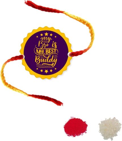 Yaya Cafe Rakhi for Brother Best Buddy Printed Rakhi Raksha Bandhan - Flower Shaped - Image 3
