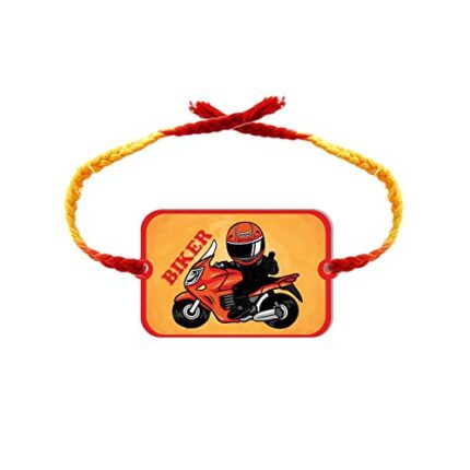 Yaya Cafe Rakhi for Brother Biker Bro Printed Rakhi Raksha Bandhan with Roli Tika - Image 1