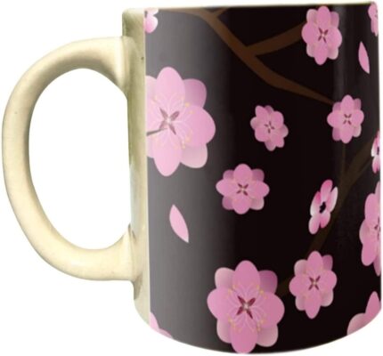 Yaya Cafe Statuesque Floral Flower Handmade Ceramic Coffee Mug with Coaster 325 ml - Image 3
