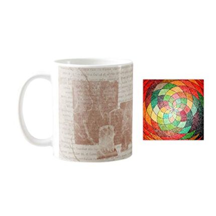 Yaya Cafe Sulchritudinous Abstract Printed Ceramic Coffee Mug 330ml with Coaster - Image 1