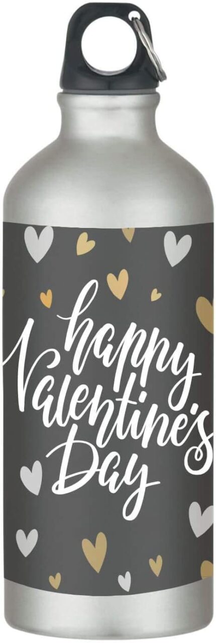 Yaya Cafe Valentine Gifts for Girlfriend Boyfriend Husband Wife Happy Valentines Day Stainless Steel Sipper Water Bottle - 600 ml