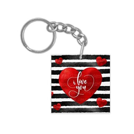 Yaya Cafe Valentine Gifts for Girlfriend Boyfriend Husband Wife, I Love You Stylish Keychain Keyring - Image 1