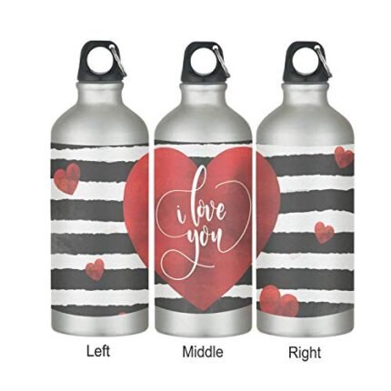 Girlfriend Boyfriend Husband Wife I Love You Stylish Stainless Steel Sipper Water Bottle - 600 ml