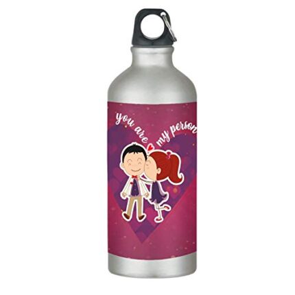 Yaya Cafe Valentine Gifts for Girlfriend Boyfriend Husband Wife You are My Person Stainless Steel Sipper Water Bottle - 600 ml