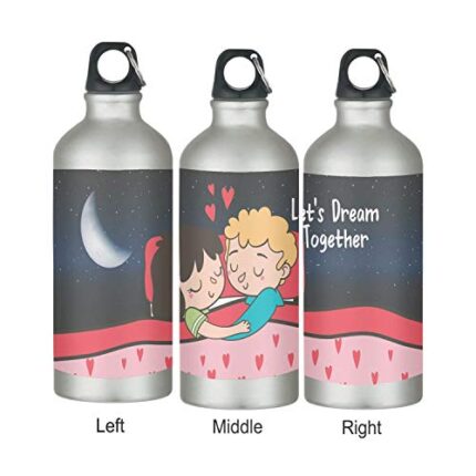 Yaya Cafe Valentine Gifts for Girlfriend Boyfriend Lets Dream Together Stainless Steel Sipper Water Bottle - 600 ml