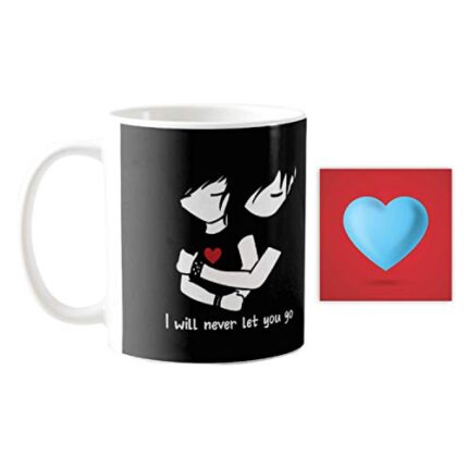Yaya Cafe Valentine Gifts for Girlfriend Boyfriend Mug I Will Never Let You Go with Coaster - Image 1