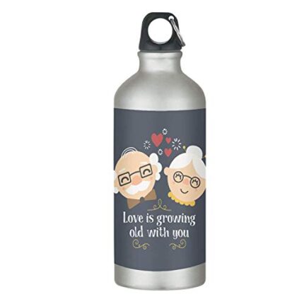 Wife Husband Love is Growing Old with You Stainless Steel Sipper Water Bottle - 600 ml