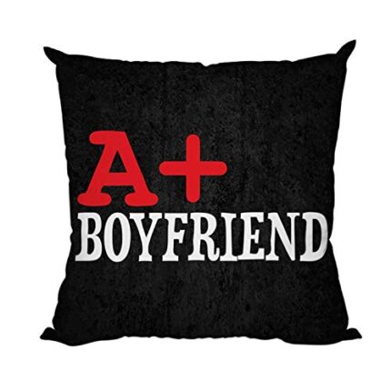Yaya Cafe Valentines Day Gift for Wife A+ Boyfriend Printed Cotton Cushion Covers 12 x 12 inches - Image 1