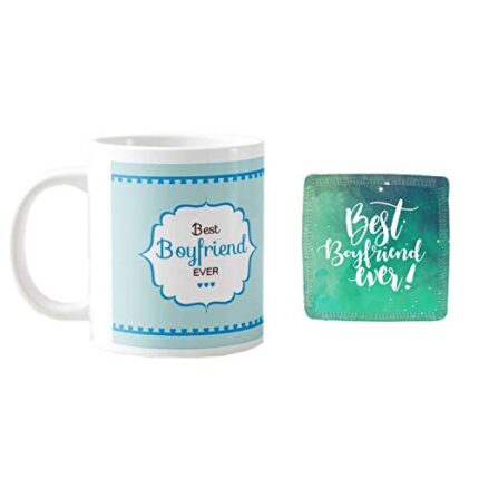 Yaya Cafe Valentines Day Gift for Wife Best Boyfriend Ever Printed Ceramic Coffee Mug 325 ml - Image 1