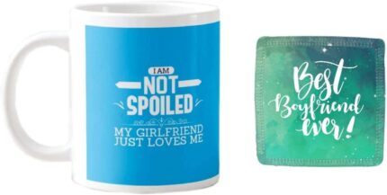 Yaya Cafe Valentines Day Gift for Wife I am Not Spoiled My Girlfriend Loves Me Printed Ceramic Coffee Mug 325 ml - Image 1